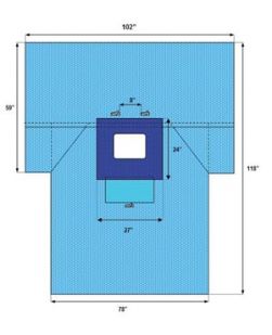 Protect 5 Chest Breast Augmentation Drape 102 12 x 118 26 x 27 Reinforcement Surrounding Fenestratio