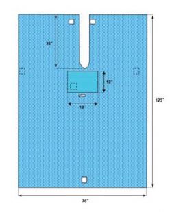Protect 5 EENT Split Drape with Tape SMS, Latex Free (LF), Sterile, 18/cs