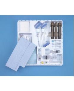 Tray, Sterile, Includes 20G x 3½ Spinal Needle, 6cc & 20cc Luer Lock Syringe, 25G x 5/8 & 22G x 1.5 Needles, 5mL Lidocaine, 3-10mL Specimen Vials, 3 Sponge Sticks, 1-6 Ruler, 3 Gauze Pads, Towel, Drape, Bandage, 3 ID Labels & CSR Wrap, 10/cs