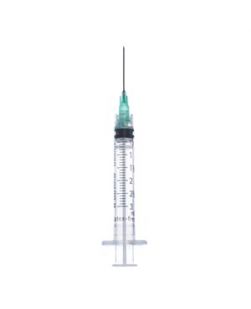 Syringe, 3mL LL, 21G x 1, 100/bx, 16 bx/cs