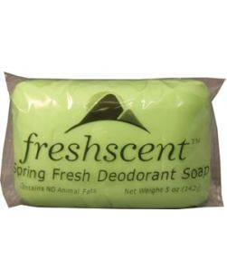 Soap, Spring Fresh Deodorant Scent, 5 oz Bar, Vegetable Based, Individually Wrapped, 72/cs