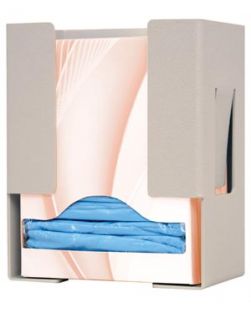 Gown Dispenser, Universal Boxed (Thumbs-up), Holds a Variety of Boxed Disposable Isolation Gowns, Keyholes For Wall Mounting, Quartz ABS Plastic, 7 15/16W x 9 7/8H x 4 15/16D, 6/cs (Made in USA)