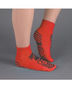 Slipper Sock, Double Printed Risk Alert, Red, Child, 48 pr/cs
