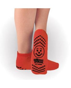 Slipper Sock, Single Printed Risk Alert, Red, XXL-Adult, 48 pr/cs