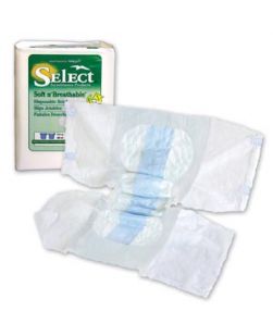 Brief, Disposable, Medium, 32-44 W/H, Capacity 15.8 fl oz, White, 12/bg, 8 bg/cs