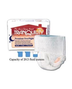 Underwear, Small Overnight DAU, 22-36, 80-125 lbs, Capacity 20.3 fl oz, 20/pk, 4 pk/cs