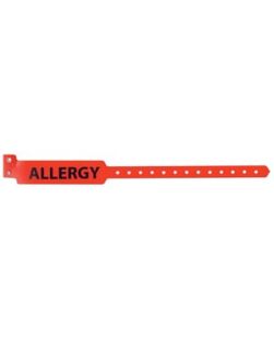 Alert Band Adult, Allergy, Red, 500/bx