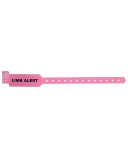 Alert Band Adult/ Ped, Limb Alert, Pink, 500/bx