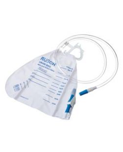 Bedside Drainage Bag, Anti-Reflux Valve, Plastic Hook Hanger, 20/bx (on contract)