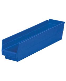 Shelf Bin, 17 7/8 x 4 1/8 x 4 (OD), 16 1/2 x 3 x 4 (ID), Blue, 12/cs