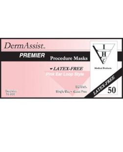 Mask, Procedure, Ear Loop, Pleated, Latex Free (LF), 3-Ply, Pink, 50/dispenser, 10 disp/cs