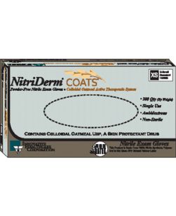 Gloves, X-Large, Exam, Nitrile, Non-Sterile, PF, Colloidal Oatmeal, Therapeutic, 200/bx, 10 bx/cs