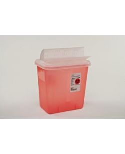 Sharps Container, 2 Gal, Transparent Red, Clear Lid, 12¾H x 7¼5D x 10½W, 20/cs (Continental US Only)