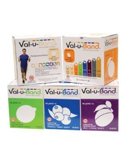 Exercise Band, 50 yds, No Latex, 1 of each color (Peach, Orange, Lime, Blueberry & Plum), 5/bx (DROP SHIP ONLY)