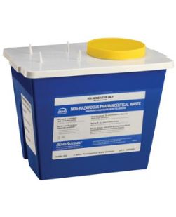 Waste Container, 2 Gal, Gasketed White Lid & Screw-Top Cap, 30/cs