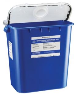 Waste Container, 8 Gal, Gasketed Hinged, Clear Lid, 10/cs