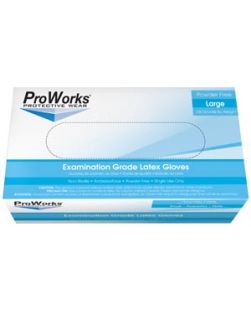 Latex Exam Grade Glove, Powder-Free, Large, 100/bx, 10bx/cs