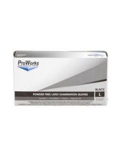Latex Exam Grade Glove, Powder-Free, Black, Large, 100/bx, 10 bx/cs