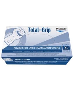 Latex Total Grip Exam Grade Glove, Powder-Free, X-Large, 100/bx, 10 bx/cs
