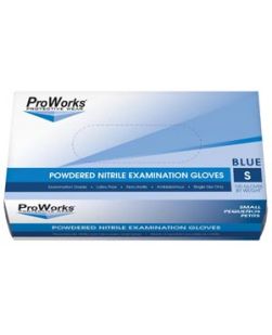 Exam Glove, Nitrile, Small, Blue, Powder, 100/bx, 10 bx/cs