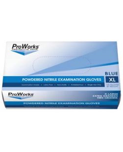 Exam Glove, Nitrile, X-Large, Blue, Powder, 100/bx, 10 bx/cs