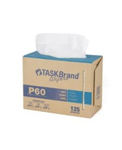 Taskbrand® P60 MD Hydrospun, Interfold, Dispenser, White, 9 x 16½, 125/bx, 10 bx/cs