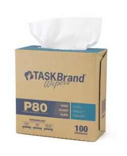 Taskbrand® P80 PD Hydrospun, Interfold, Dispenser, White, 9 x 16.75, 100/bx, 4 bx/cs