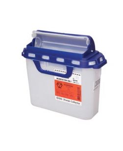 Sharps Collector, 5.4 Qt, Pharmacy Dual Opening Hinged Top, 50% Recycled Plastic, 20/cs (12 cs/plt) (Continental US Only)