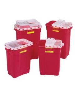 Sharps Collector, 17 Gal, Hinged Top Gasketed, Red, 5/cs (Continental US Only)