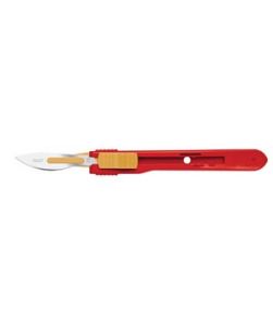 Scalpel, CS Safety, Non-Sterile Size 24, Red Handle 500/bx