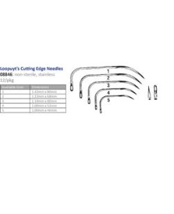 Suture Needle, Size 1-5, Loopuyts, Cutting Edge, 12/pkg