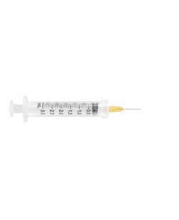 Safety Syringe, Detachable Needle, 3mL, 25G x 5/8, 100/bx