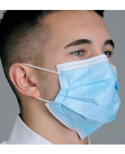 Breathe E-Z Pleated Face Mask, Blue, 50/bx, 10 bx/cs