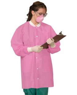 Lab Coat, Pink, Large, 10/bg, 5 bg/cs