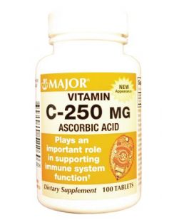 Vitamin C Tablets, 500mg, 250 ct, 12/cs (Continental US Only)