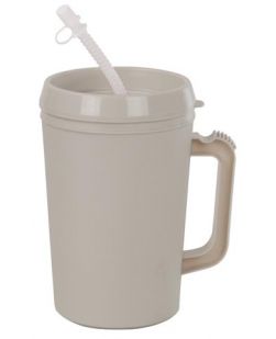 Insulated Mug, with Straw, 34 oz, Gray, 24/cs