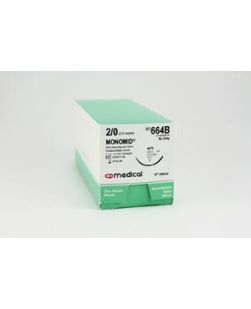 Suture, 2/0, Nylon, Black, 18, FS, 12/bx