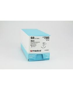 Suture, 6/0, Silk, Black, 18, FS-3 12/bx