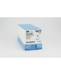 Suture, 4/0, Polypropylene, Blue, Mono, 30, RB-1, 12/bx