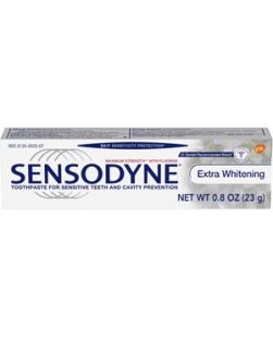 Sensodyne® Extra Whitening Toothpaste, Trial Size. 0.8 oz. tube, 12/pkg, 3 pkg/cs (36 tubes total) (Available for sale in US only) GSK# 08434G (Products cannot be sold on Amazon.com or any other third Party sites.)