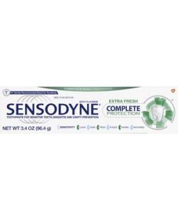 Sensodyne® Complete Protection Extra Fresh Toothpaste, 3.4 oz. tube, 6/pkg, 2 pkg/cs (12 tubes total) (Available for sale in US only) GSK# 08560 (Products cannot be sold on Amazon.com or any other third Party sites.)