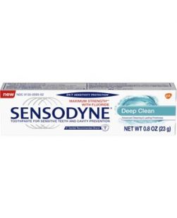 Sensodyne® Deep Clean Toothpaste, Trial Size. 0.8 oz. tube, 12/pkg, 3 pkg/cs (36 tubes total)  (Available for sale in US only) GSK# 08072 (Products cannot be sold on Amazon.com or any other third Party sites.)