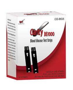 Clarity BG1000 Blood Glucose Meter Strips, 50/bx