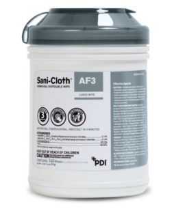 AF3 Germicidal Disposable Wipe, Large, 6 x 6¾, 160/canister, 12 can/cs (30 cs/plt) (091237) (US Only)