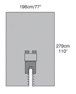 Head and Neck Pack Includes  25 x 2 12 Split Sheet Drape Reinforced Adhesive Instrument Pad Cord-Hol