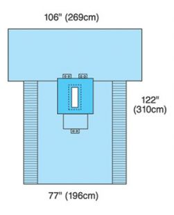 Laparotomy Pack, Includes: Absorbent Towel, 44 x 90 Outer Wrap/Reinforced Poly Table Cover with 24 x 90 Reinforcement, 6/cs (Continental US Only)