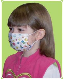 Procedure Mask Pleated Earloops Pediatric Kid Design (Happy Face Print)(75/BX 10BX)